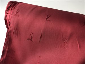 Acetat / viscose foer - bordeaux med kronhjorter